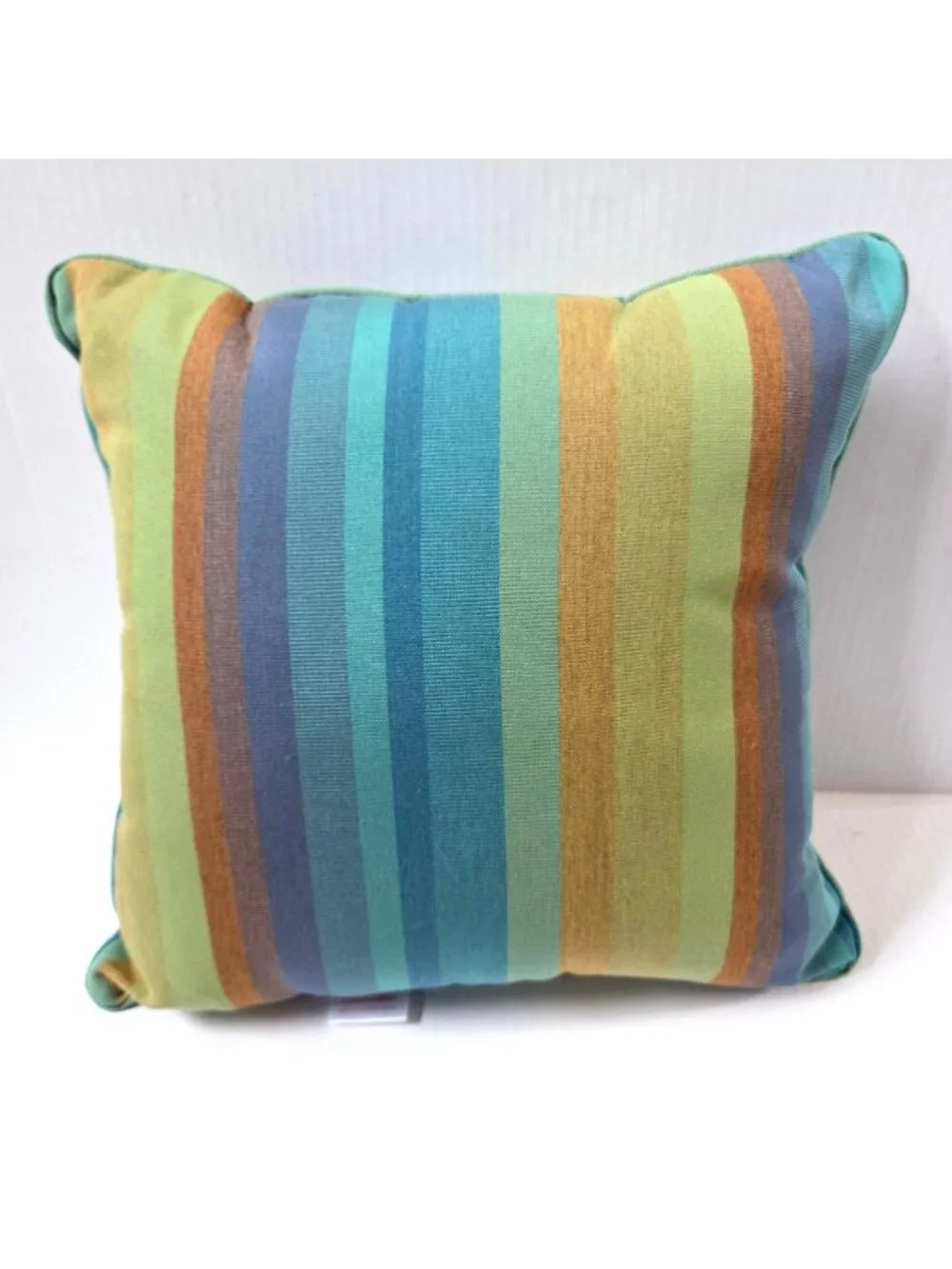 Sunbrella Pillow Astoria Lagoon Blue Green Stripe Outdoor Beach Patio 16